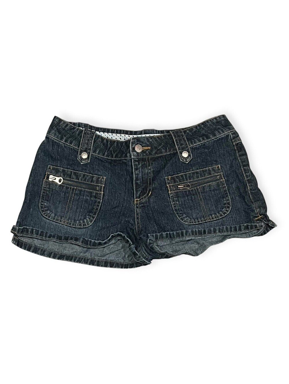 Canyon River Blues Women’s Size 5 Dark Wash Denim Cargo Shorts Y2K